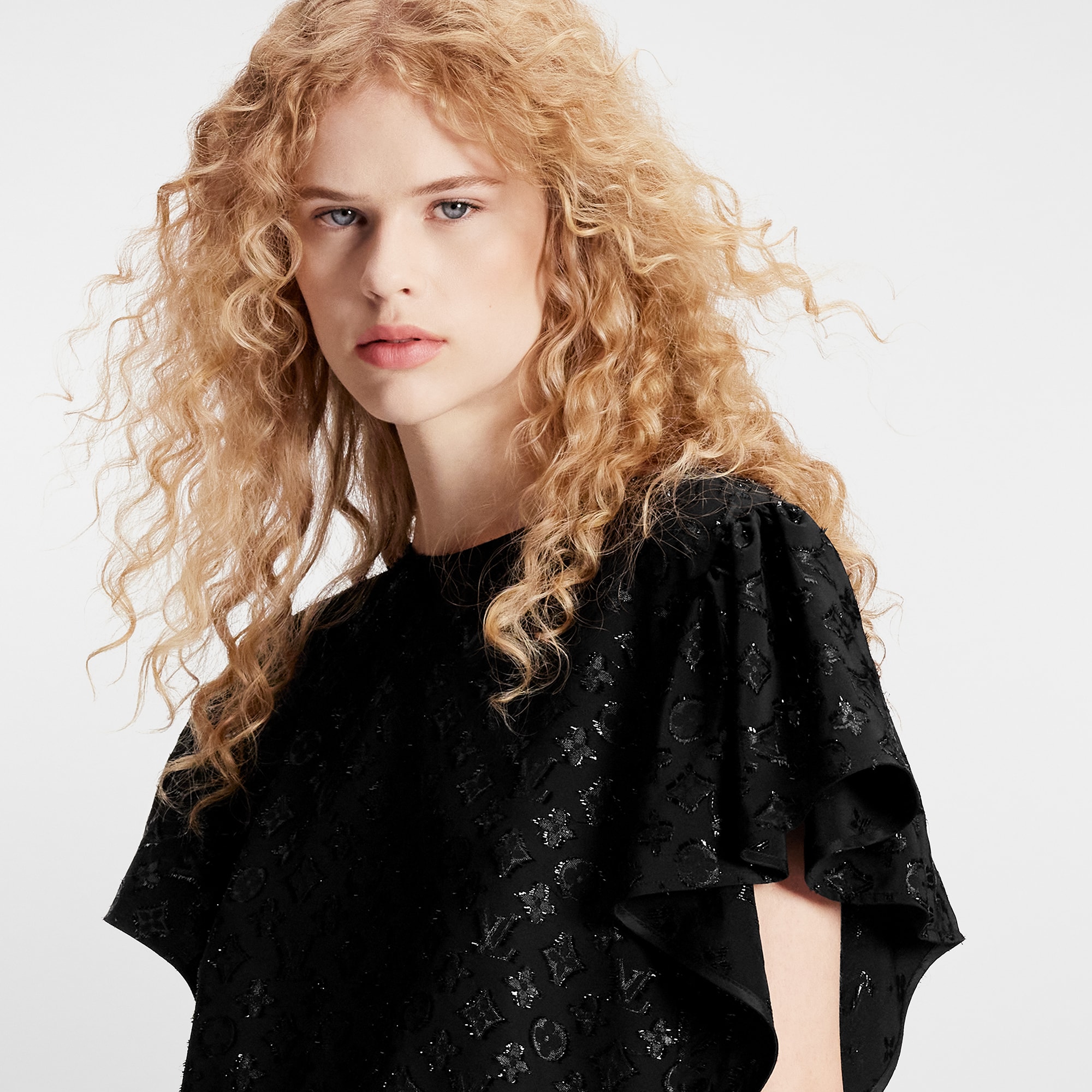 Monogram Fil Coupé Flounce Sleeve Top Ready to Wear LOUIS VUITTON